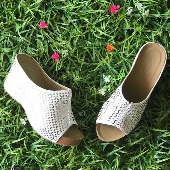 Italina SHIMMER White Comfort Peep Toe Wedge - Picture 3 of 8